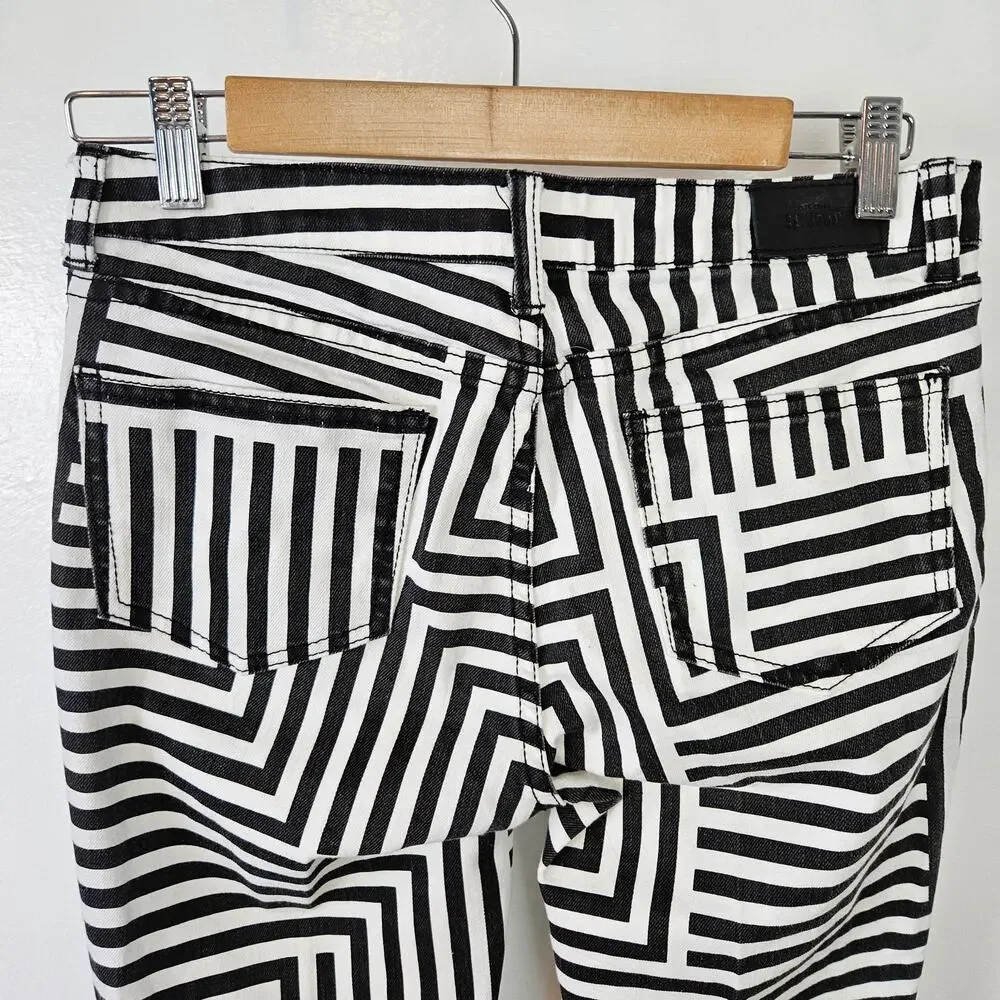 kate spade Black and White Geometric Skinny Jeans